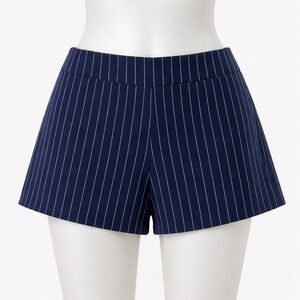 Eclair Navy Blue Pinstripe High Waisted Shorts Size Large